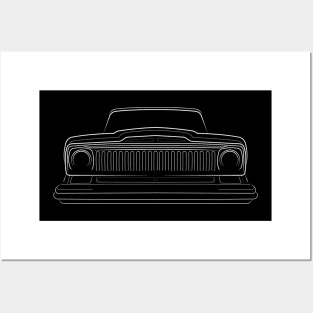 front/profile - Jeep Cherokee Chief - stencil, white Posters and Art